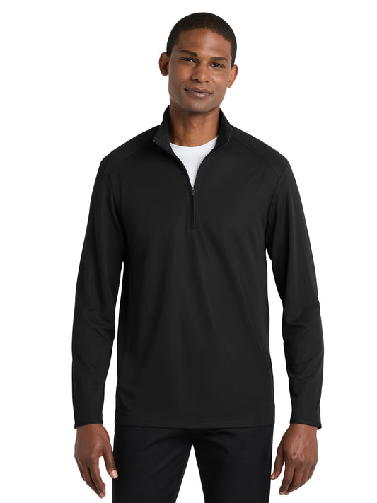 Men's Pinpoint Mesh Half-Zip Pullover - K806 - Black