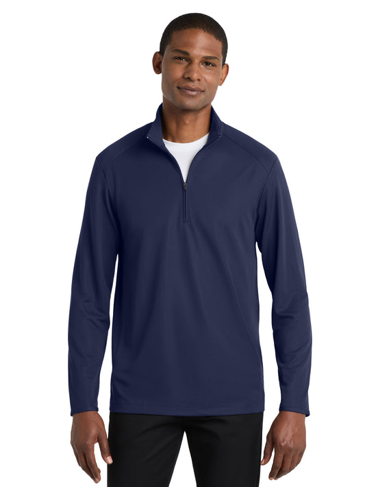 Men's Pinpoint Mesh Half-Zip Pullover - K806 - True Navy