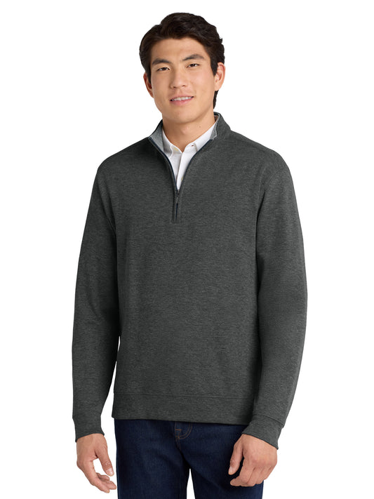 Men's 1/4 Zip Sweatshirt - K807 - Charcoal Heather/Medium Heather Grey