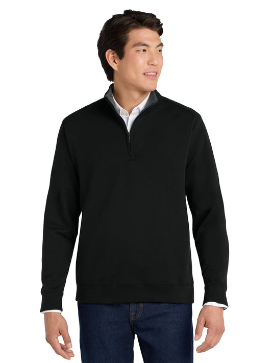 Men's 1/4 Zip Sweatshirt - K807 - Deep Black/Charcoal Heather