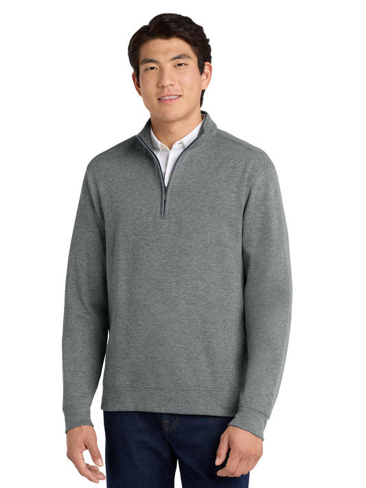 Men's 1/4 Zip Sweatshirt - K807 - Medium Heather Grey/Charcoal Heather