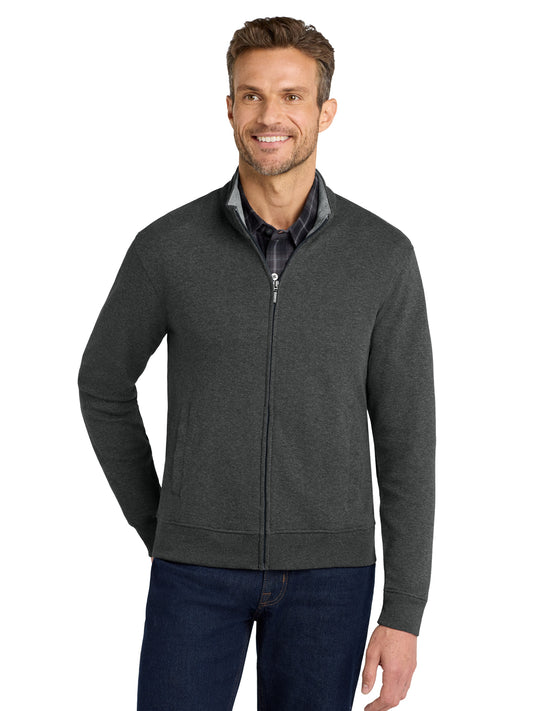 Men's Full Zip Jacket - K809 - Charcoal Heather/Medium Heather Grey