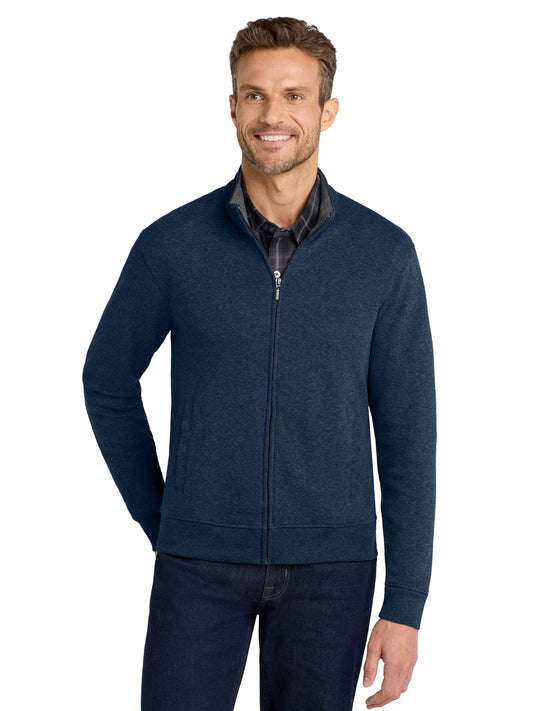 Men's Full Zip Jacket - K809 - Estate Blue Heather/Charcoal Heather