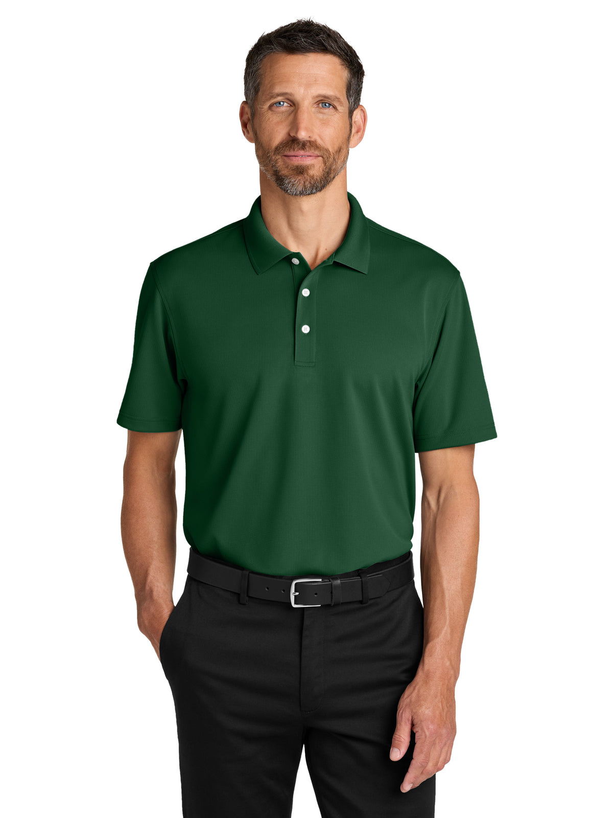 Men's Dry Zone Stain-Release Grid Polo - K845 - Hunter Green