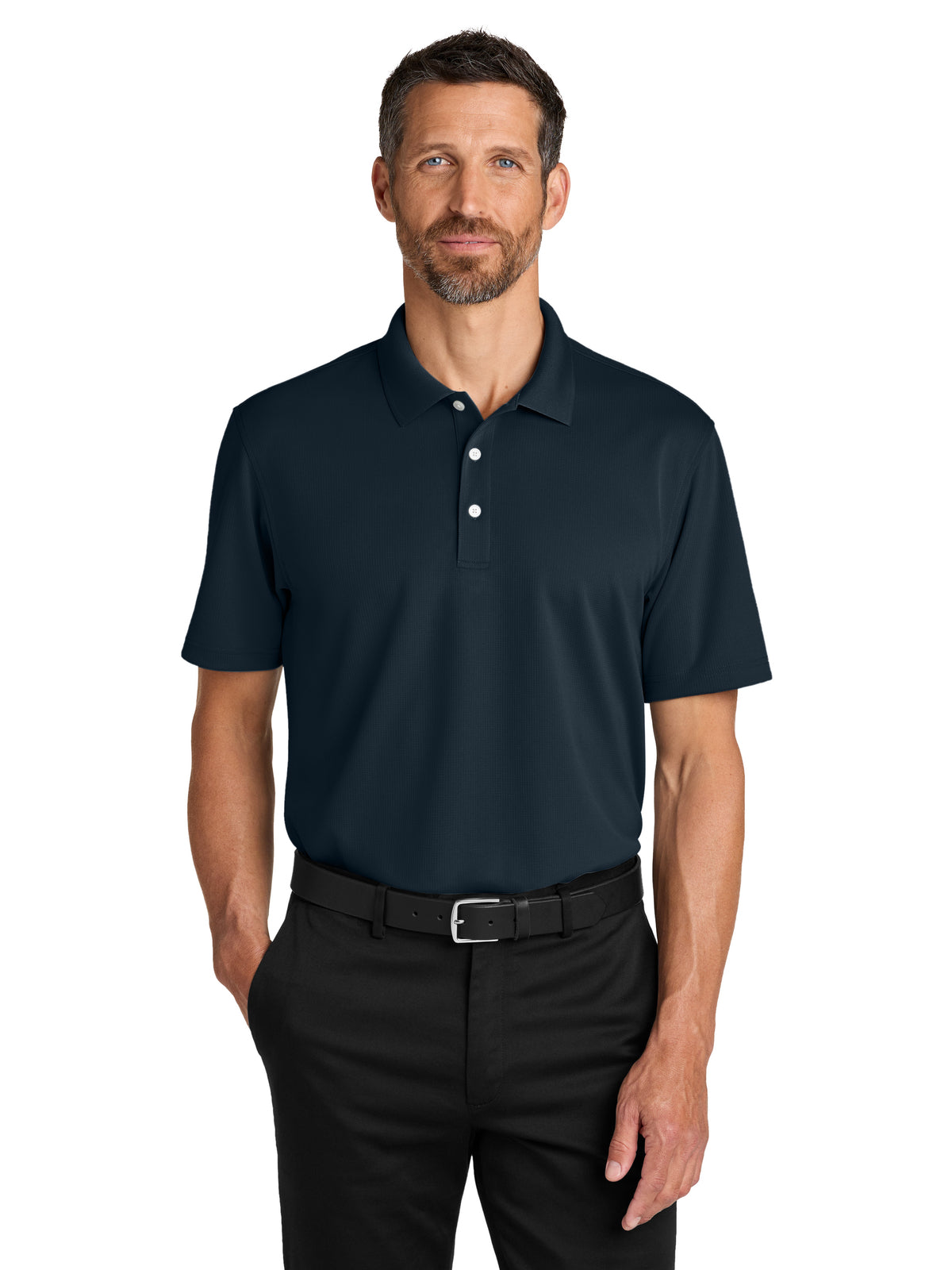 Men's Dry Zone Stain-Release Grid Polo - K845 - Night Navy