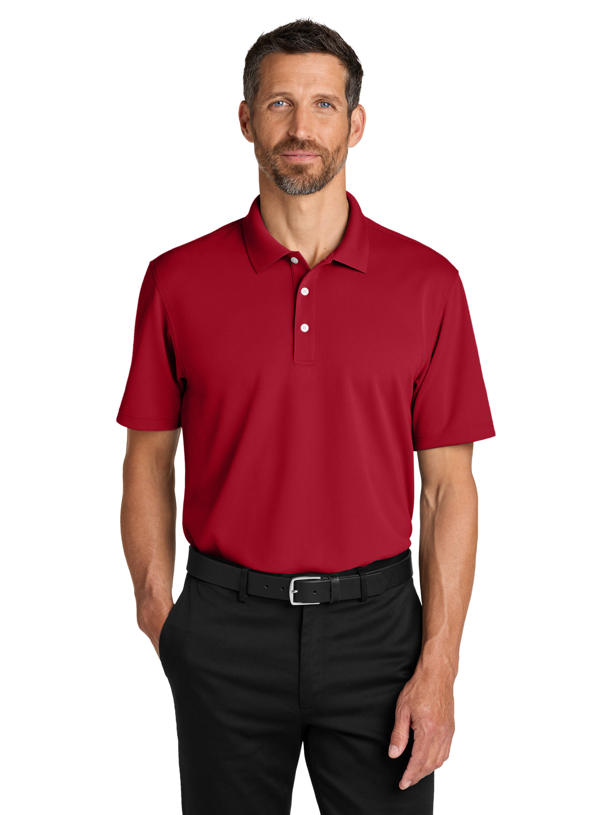 Men's Dry Zone Stain-Release Grid Polo - K845 - Rich Red