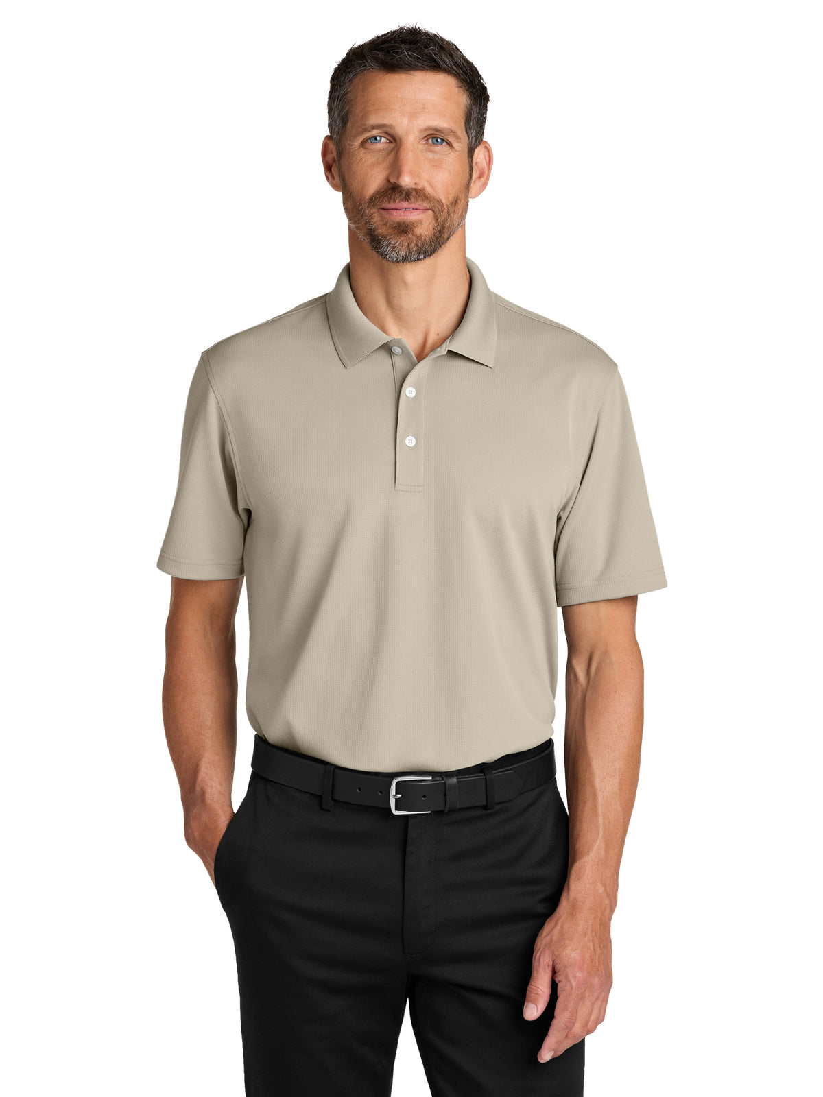 Men's Dry Zone Stain-Release Grid Polo - K845 - Sahara