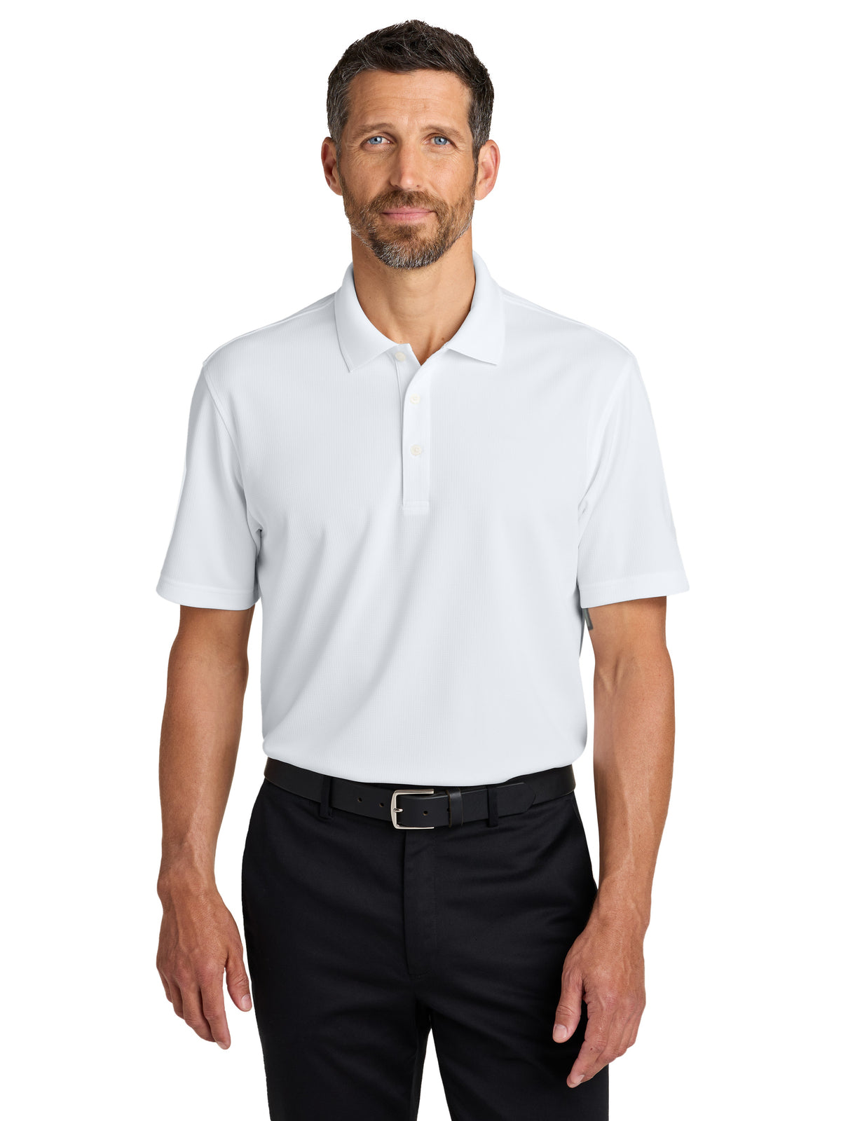 Men's Dry Zone Stain-Release Grid Polo - K845 - White