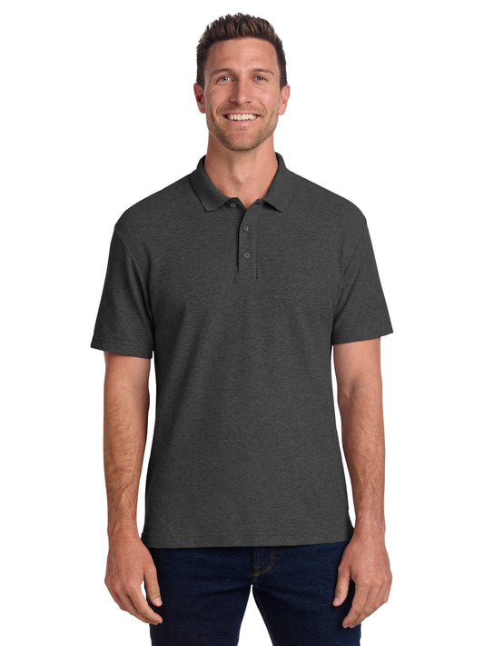 Men's C-FREE Cotton Blend Pique Polo - K867 - Charcoal Heather