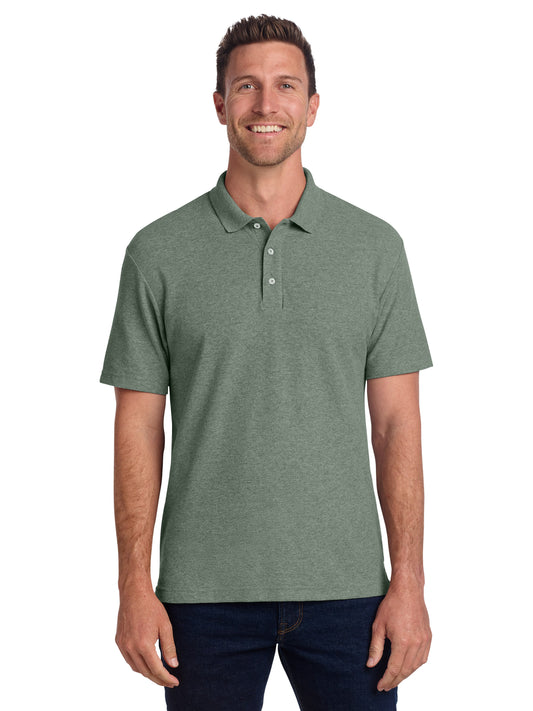 Men's C-FREE Cotton Blend Pique Polo - K867 - Dark Green Heather