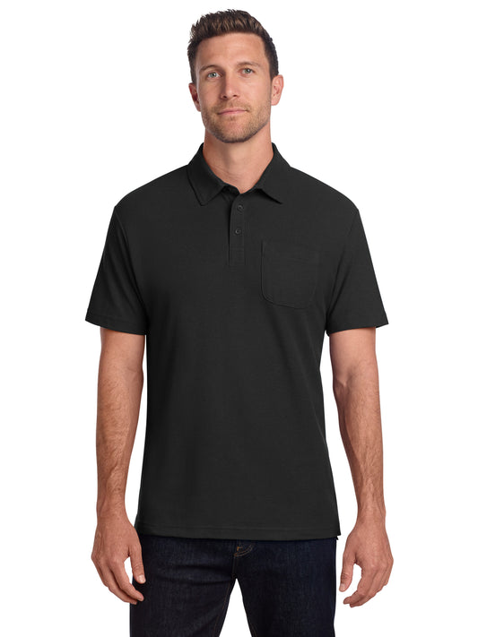 Men's C-FREE Cotton Blend Pique Pocket Polo - K868 - Black
