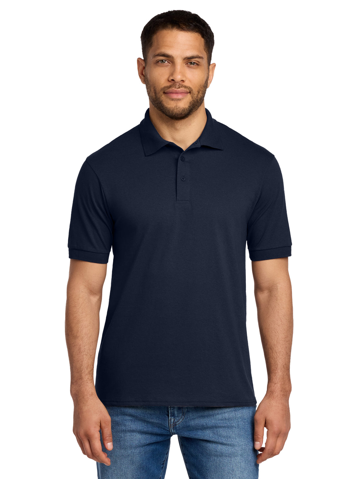 Men's Pocketless Jersey Knit Polo - KP55 - Deep Navy