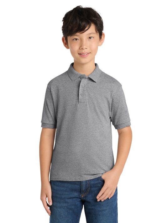 Youth Core Blend Jersey Knit Polo - KP55Y - Athletic Heather