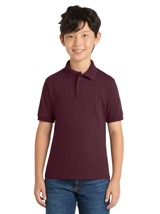 Youth Core Blend Jersey Knit Polo - KP55Y - Athletic Maroon