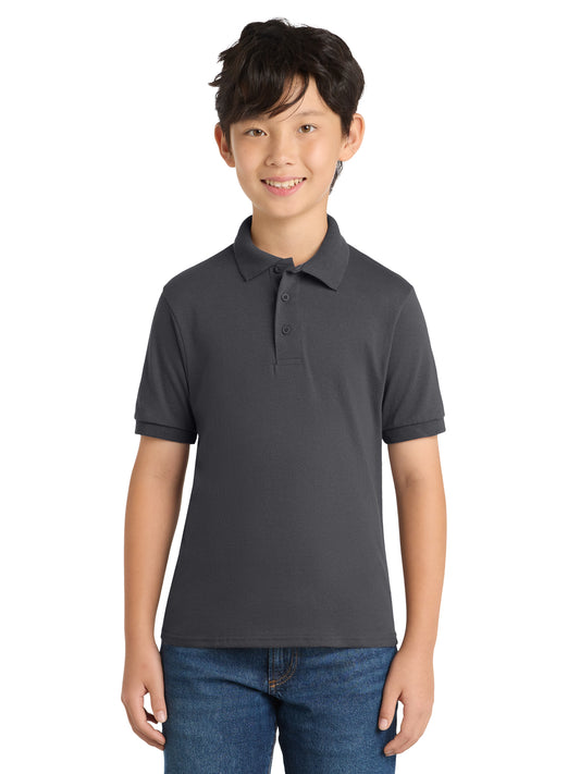 Youth Core Blend Jersey Knit Polo - KP55Y - Charcoal