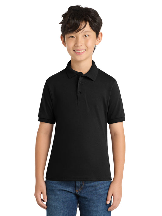 Youth Core Blend Jersey Knit Polo - KP55Y - Jet Black