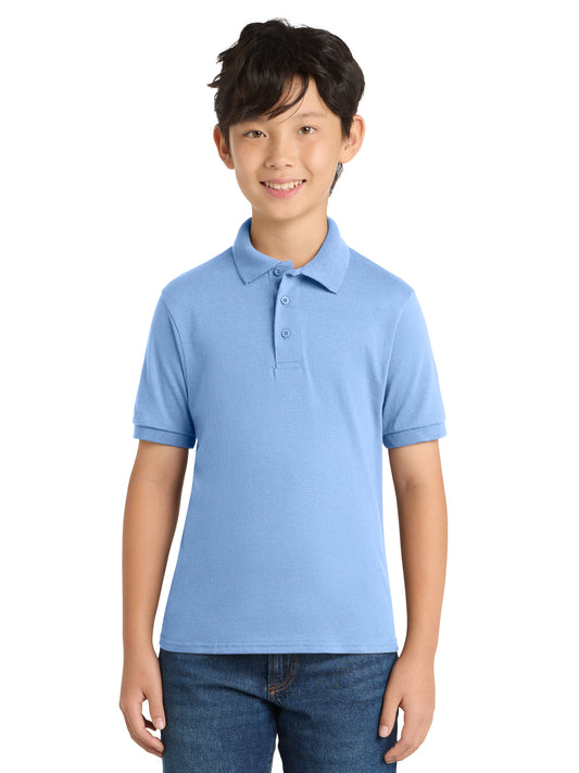 Youth Core Blend Jersey Knit Polo - KP55Y - Light Blue