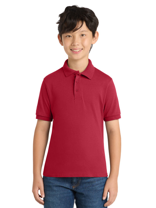 Youth Core Blend Jersey Knit Polo - KP55Y - Red