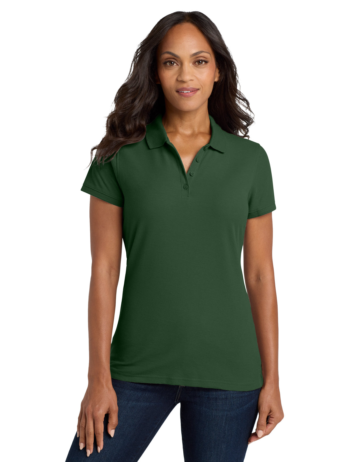 Women's Classic Pique Polo Shirt - L100 - Deep Forest Green