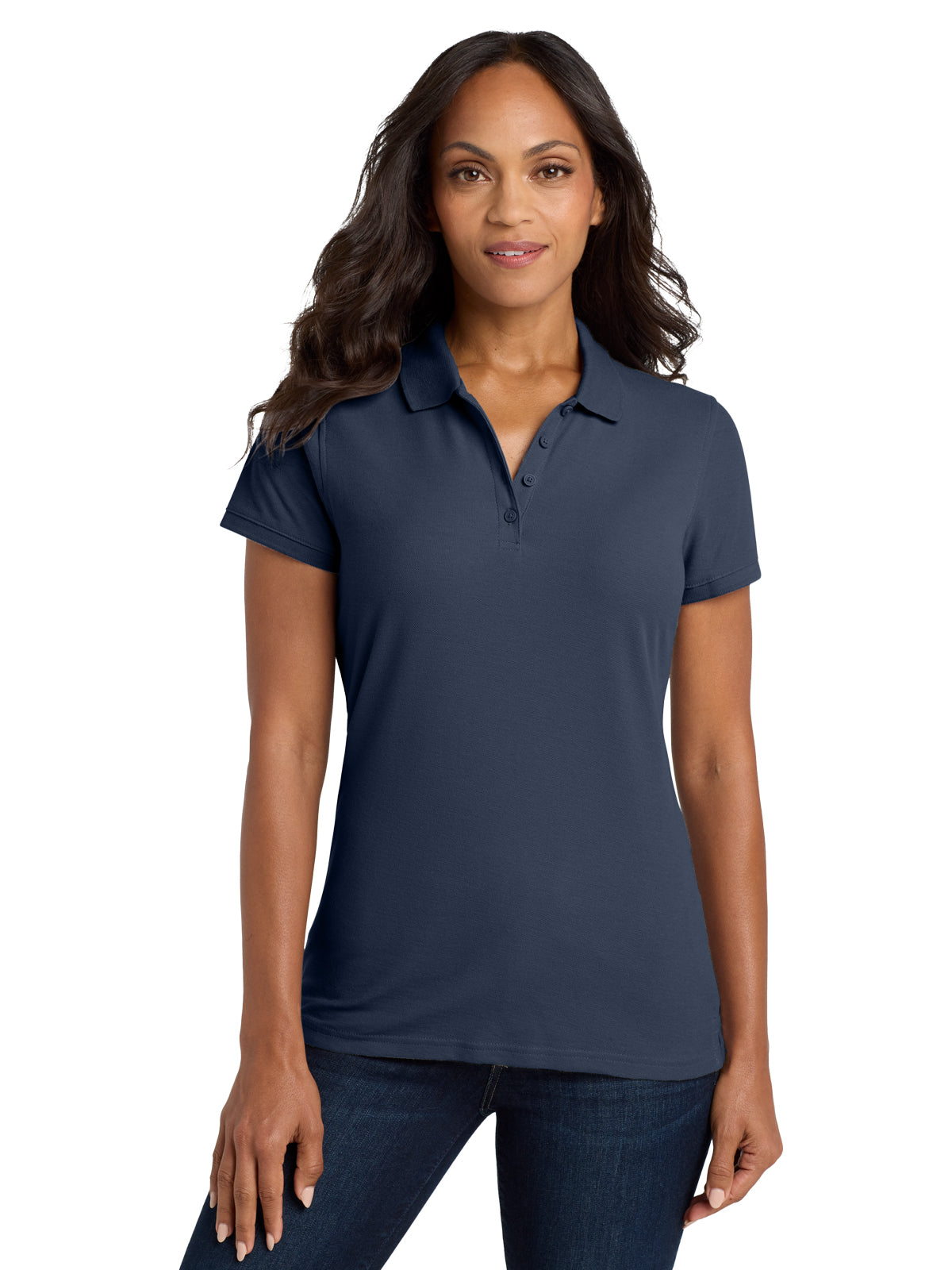 Women's Classic Pique Polo Shirt - L100 - River Blue Navy