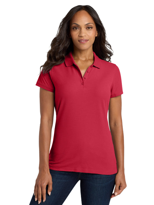 Women's Classic Pique Polo Shirt - L100 - Rich Red