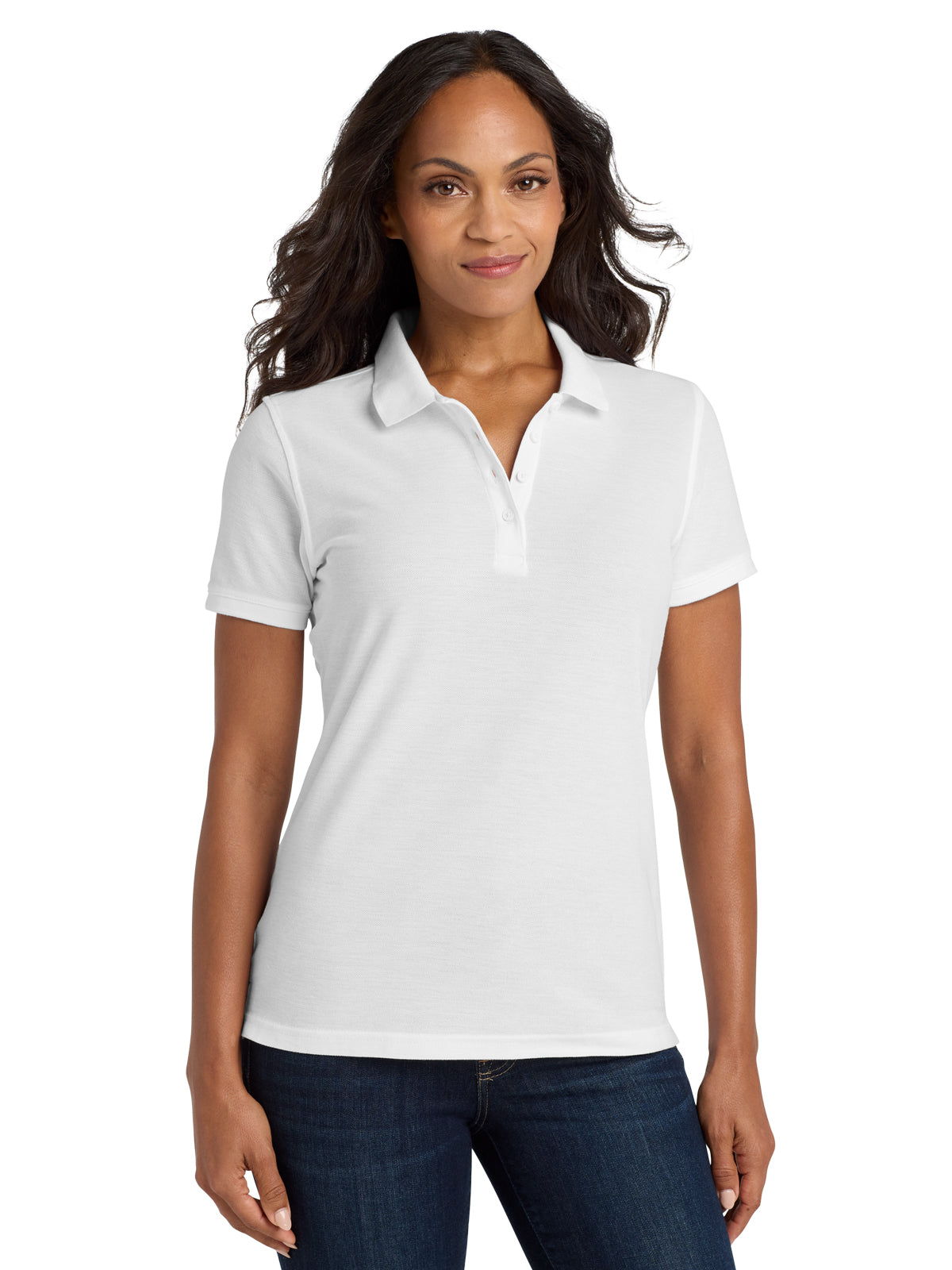 Women's Classic Pique Polo Shirt - L100 - White