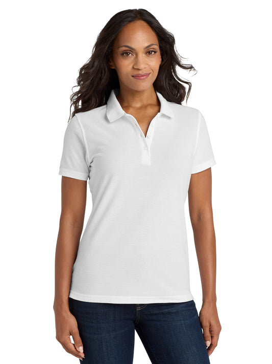 Women's Classic Pique Polo Shirt - L100 - White