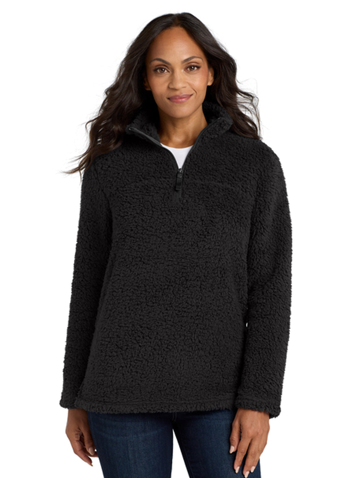 Women's Cozy 1/4-Zip Fleece Sweatshirt - L130 - Black
