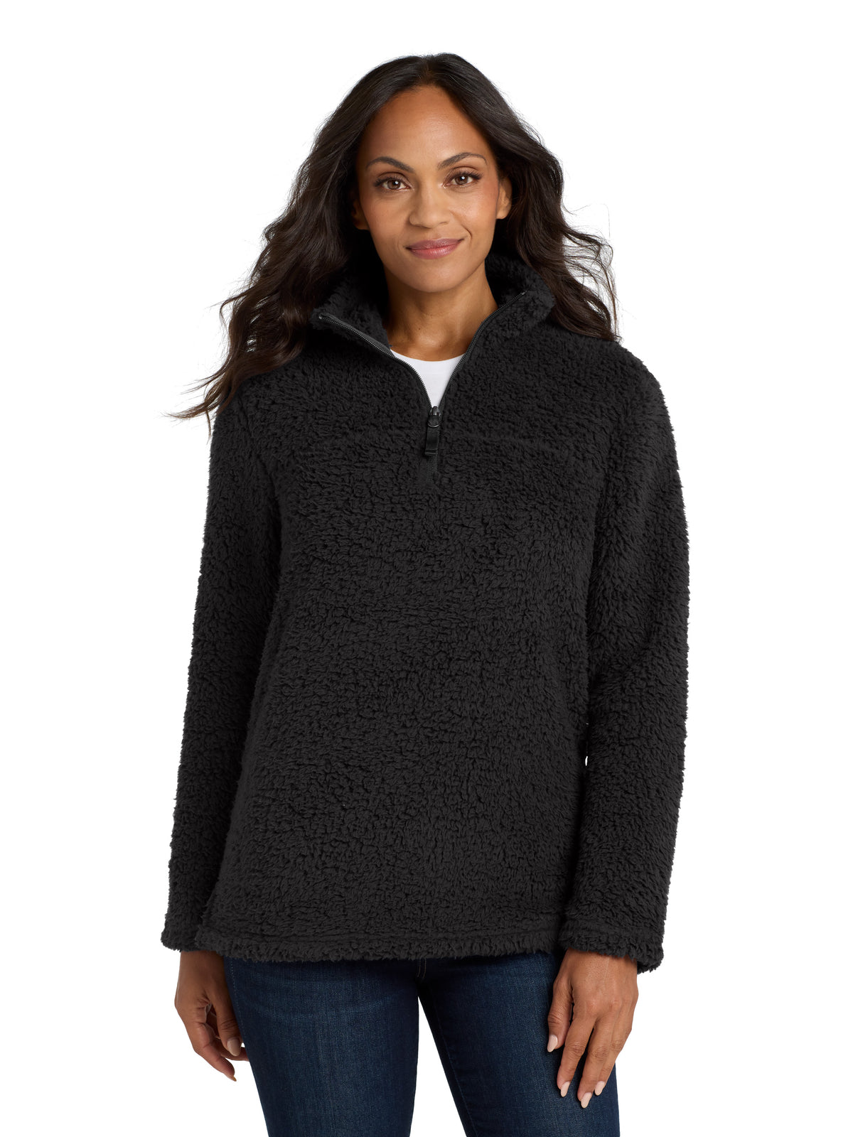 Women's Cozy 1/4-Zip Fleece Sweatshirt - L130 - Black