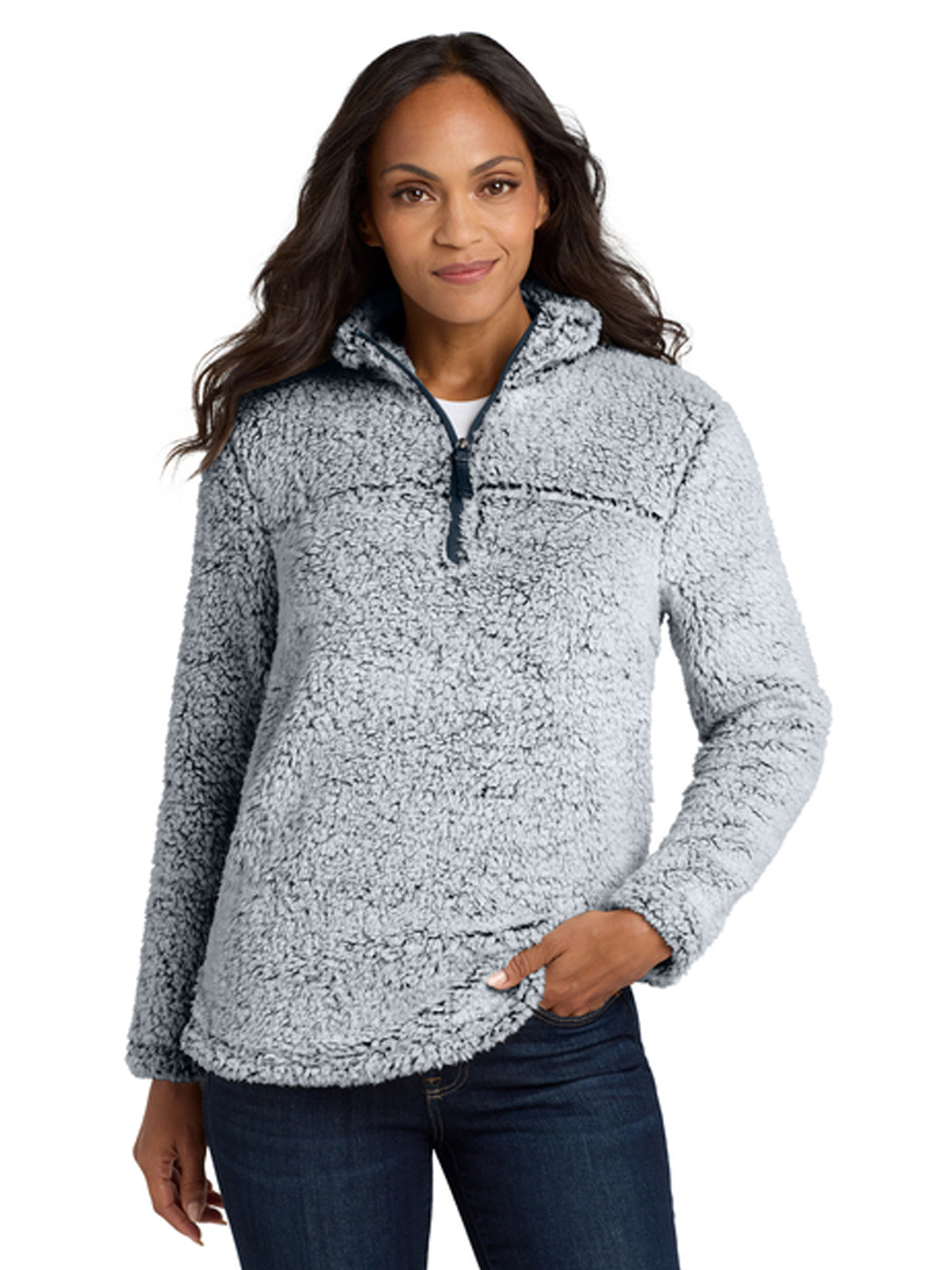 Women's Cozy 1/4-Zip Fleece Sweatshirt - L130 - Navy Heather