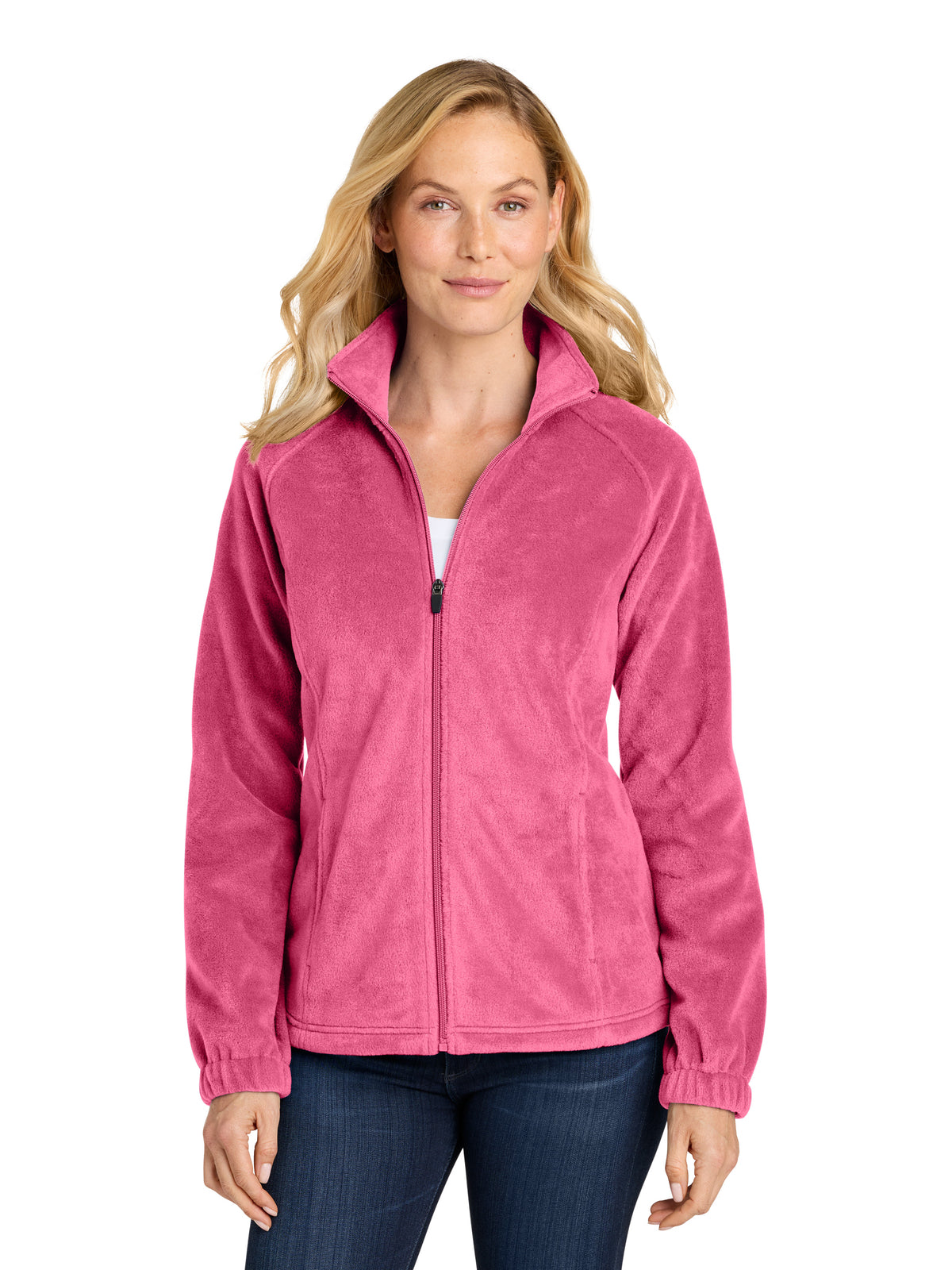 Women’s Plush Fleece Full-Zip Jacket - L190 - Awareness Pink