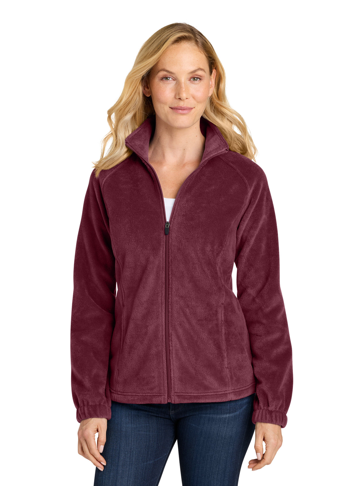 Women’s Plush Fleece Full-Zip Jacket - L190 - Club Burgundy