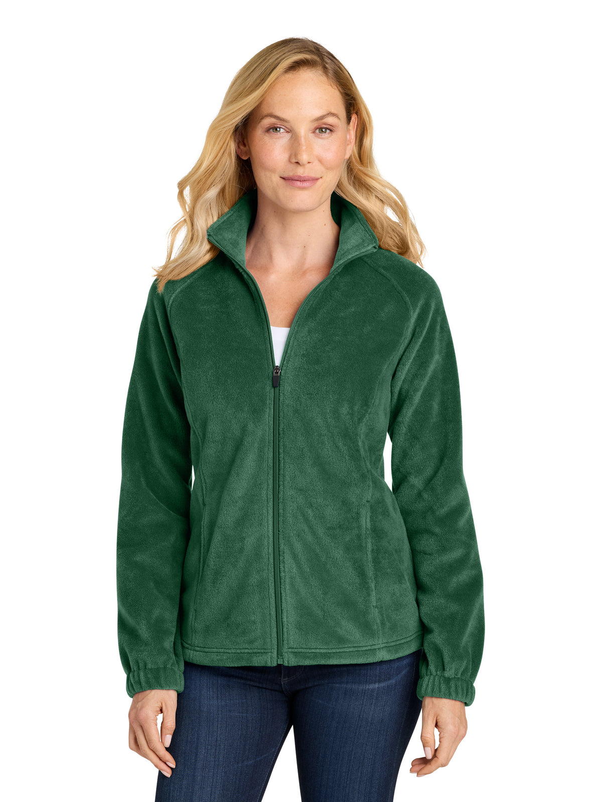 Women’s Plush Fleece Full-Zip Jacket - L190 - Dark Green
