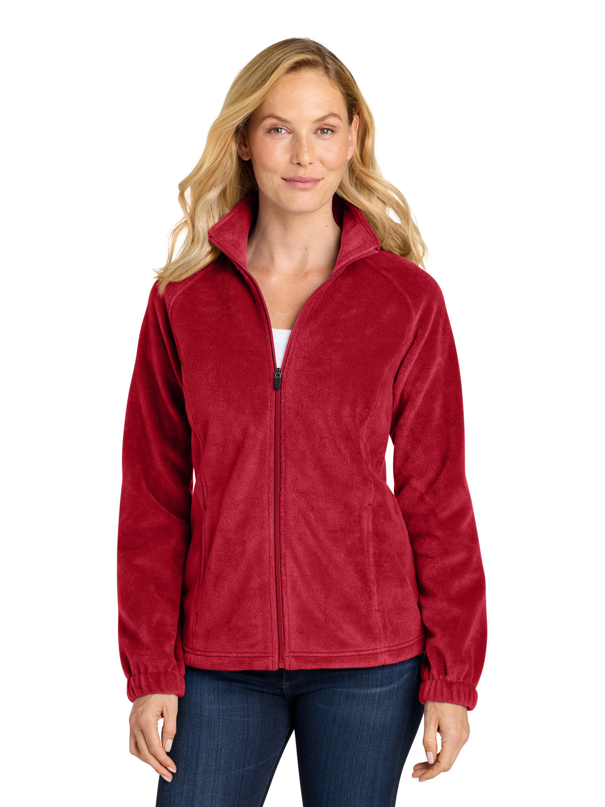 Women’s Plush Fleece Full-Zip Jacket - L190 - Rich Red
