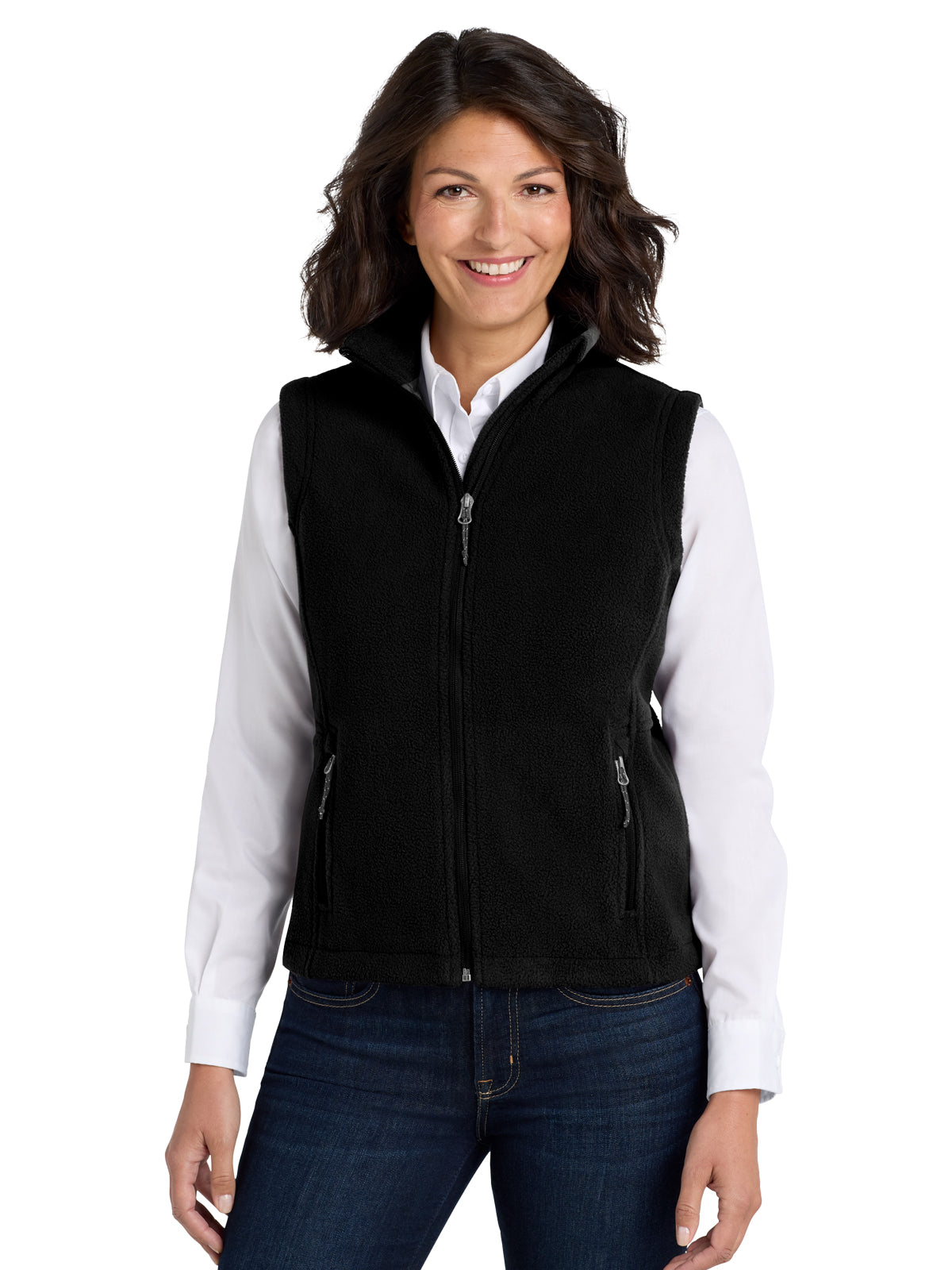 Women's Fleece Vest - L219 - Black