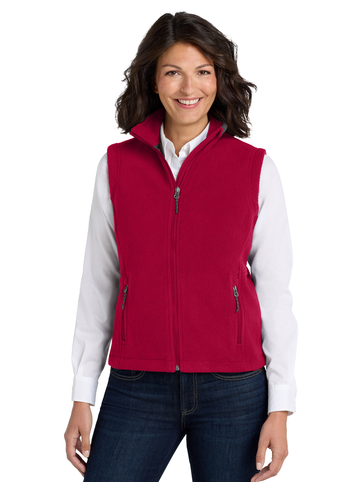 Women's Fleece Vest - L219 - True Red