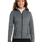 Women's Striped Fleece Jacket - L231 - Black