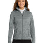 Women's Striped Fleece Jacket - L231 - Grey