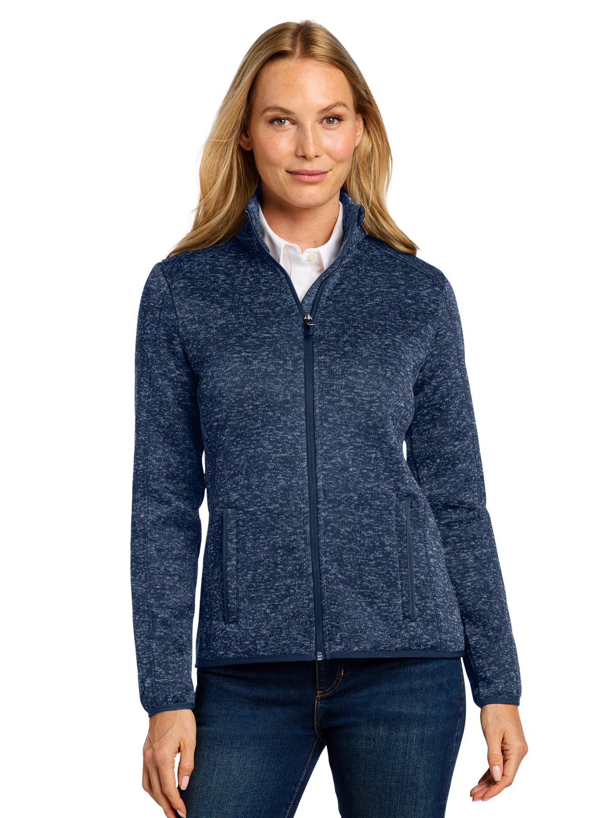 Women's Fleece Jacket - L232 - River Blue Navy Heather