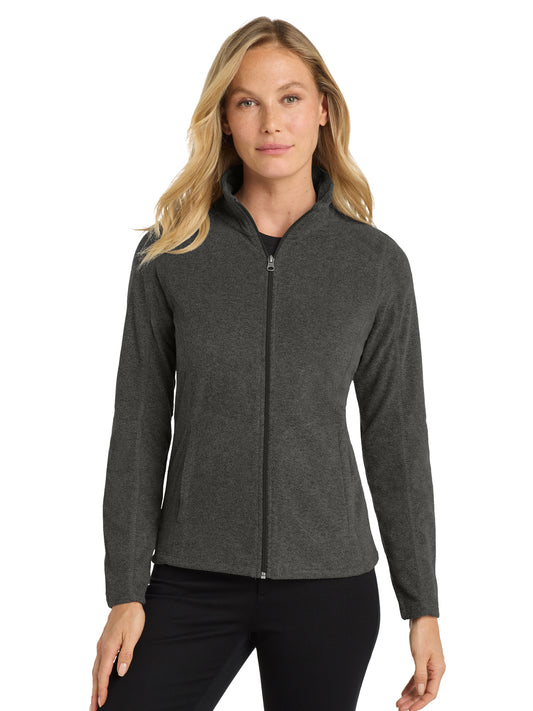 Women's Heather Microfleece Full-Zip Jacket - L235 - Black Charcoal Heather