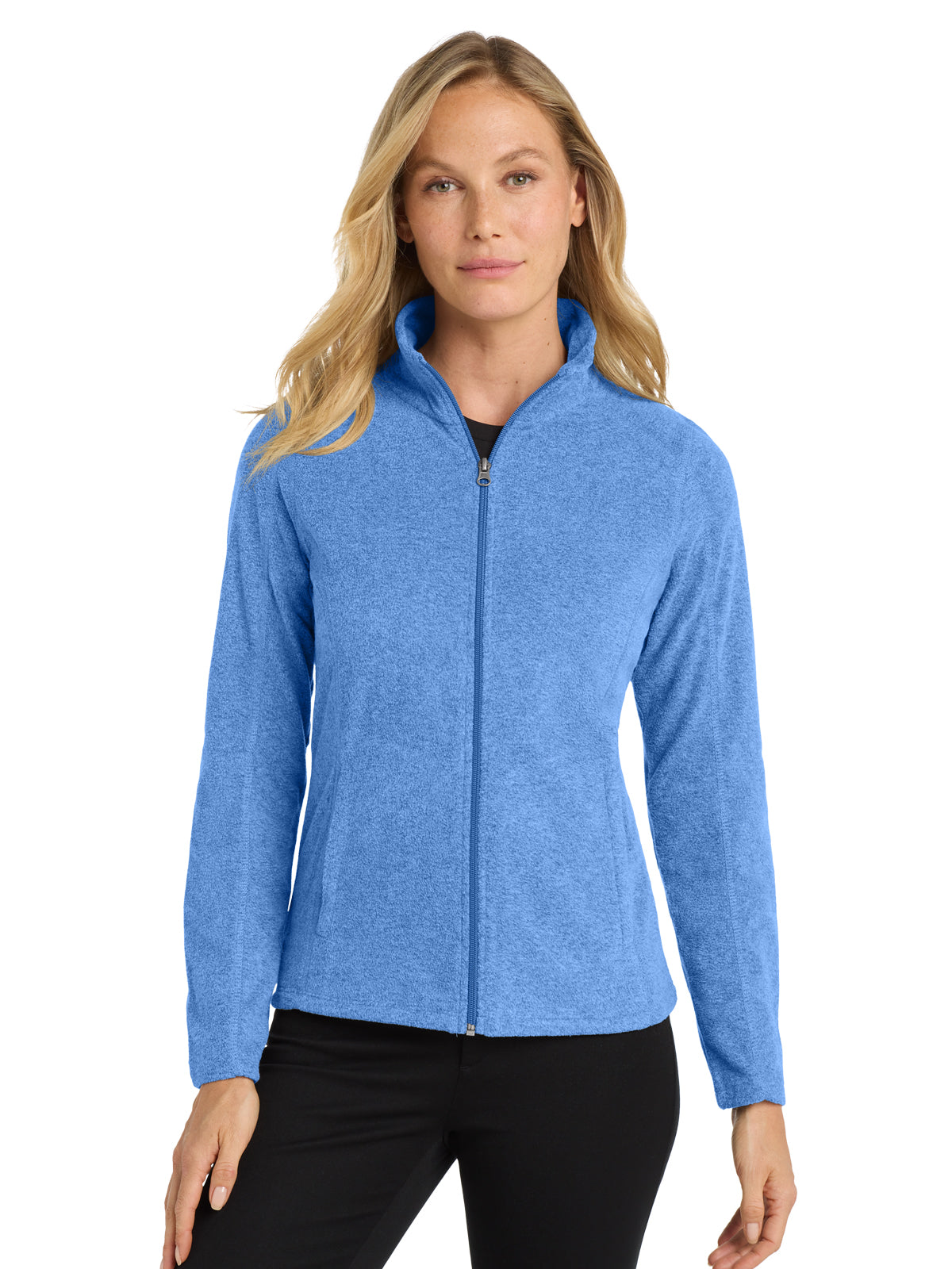 Women's Heather Microfleece Full-Zip Jacket - L235 - Light Royal Heather