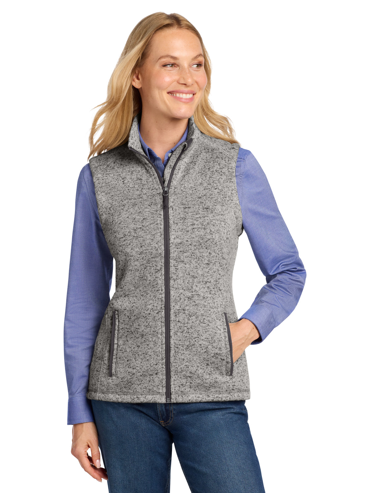 Women's Fleece Vest - L236 - Grey Heather