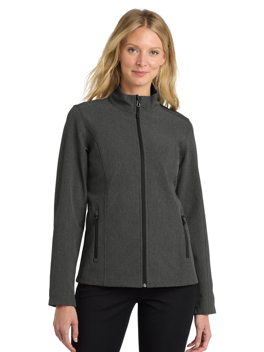 Women's Soft Shell Jacket - L317 - Black Charcoal Heather