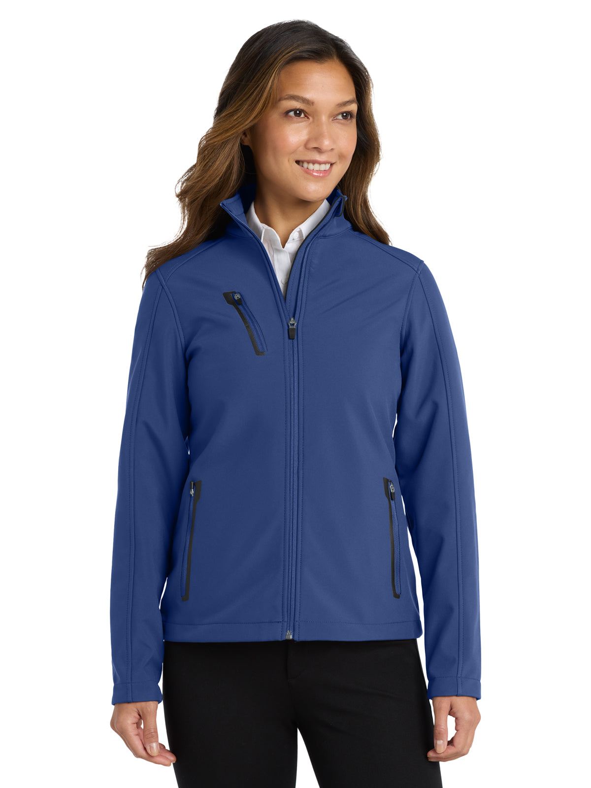 Women's 3-Pocket Welded Soft Shell Jacket - L324 - Estate Blue