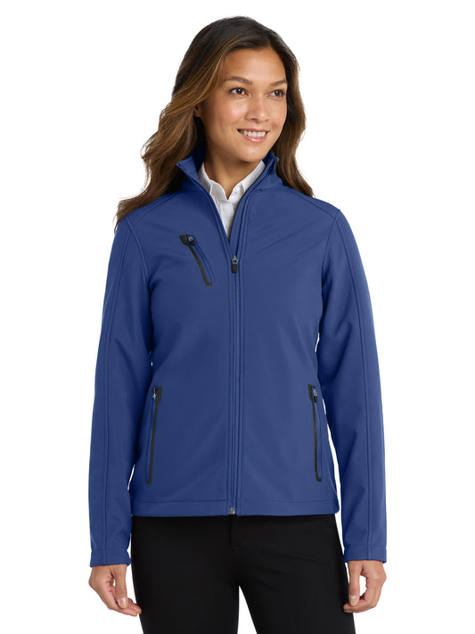 Women's 3-Pocket Welded Soft Shell Jacket - L324 - Estate Blue