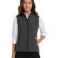 Women's Soft Shell Vest - L325 - Black Charcoal Heather