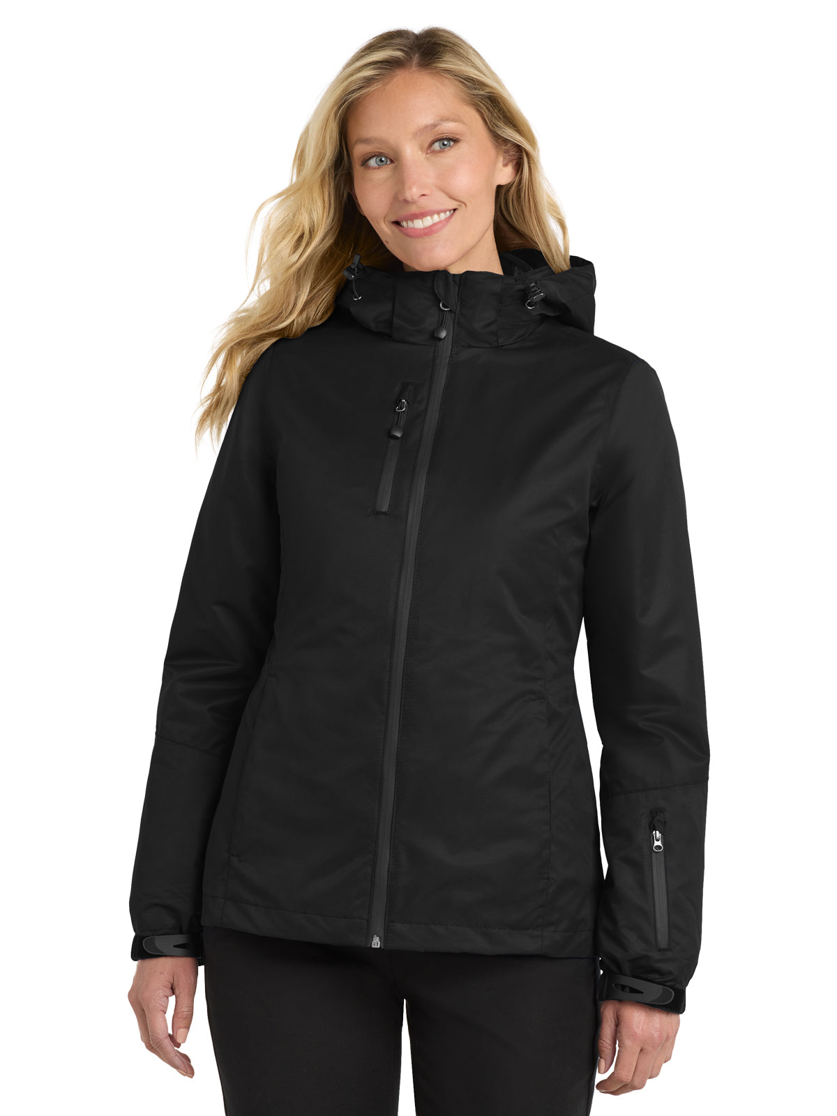 Women's 6-Pocket Waterproof 3-in-1 Jacket - L332 - Black/ Black