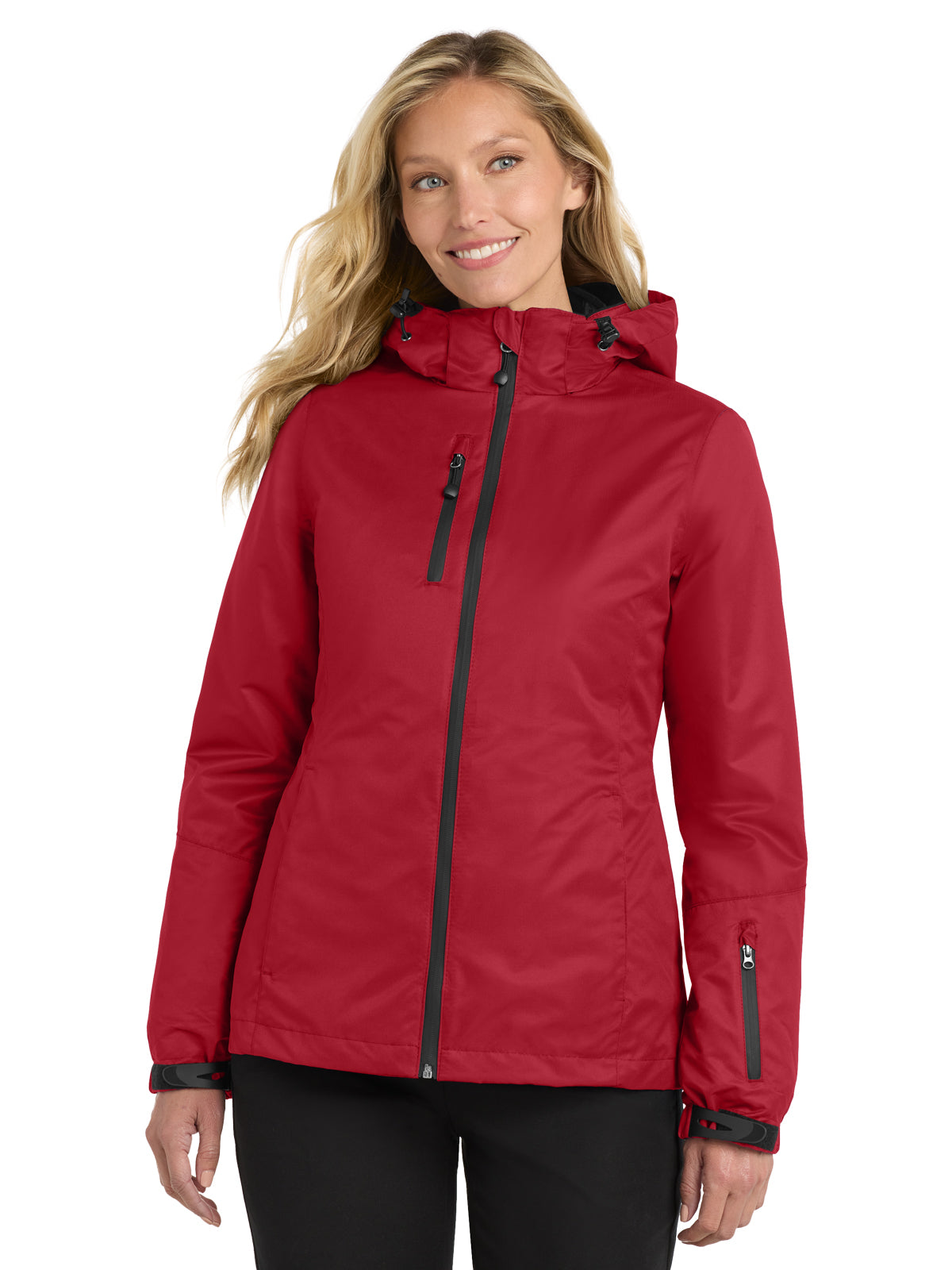 Women's 6-Pocket Waterproof 3-in-1 Jacket - L332 - Rich Red/ Black