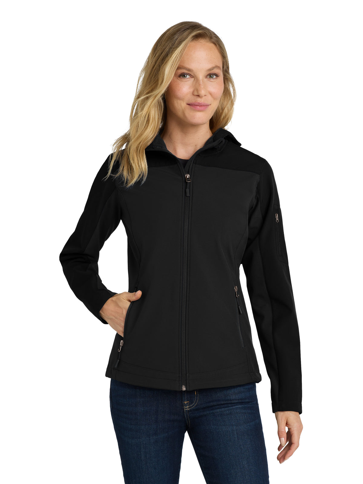 Women's Hooded Core Soft Shell Jacket - L335 - Black