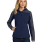 Women's Hooded Core Soft Shell Jacket - L335 - Dress Blue Navy/Battleship Grey